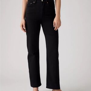 NWT Levi’s black ribcage straight ankle jeans